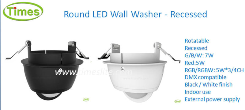 Round led wall washer Recessed