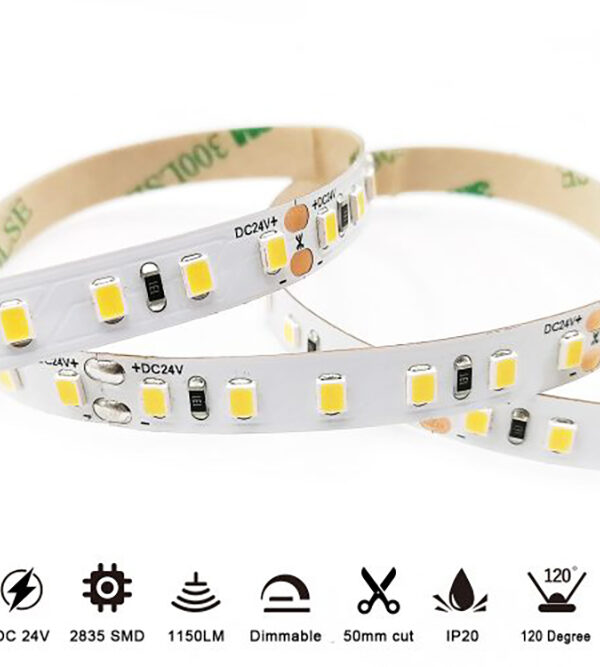 DC24V White Color 2835 120-LED 12W LED Strip Light