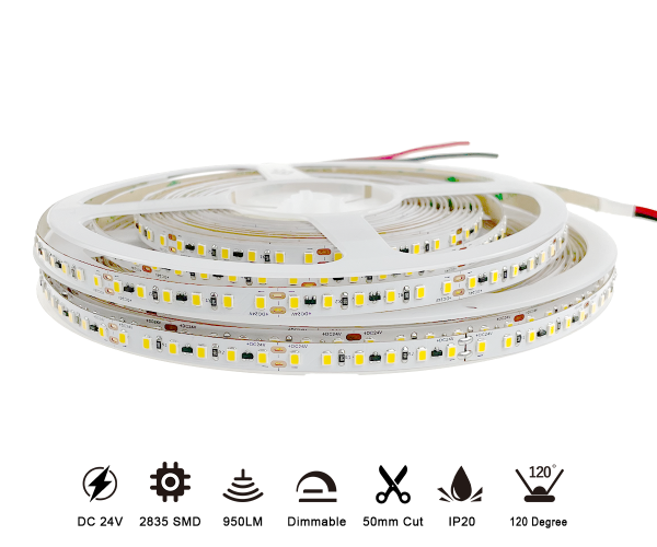 Long Run 20 to 30 meters No Voltage Drop Constant Current DC 24V IP20 2835 3OZ 8mm PCB Led Strip