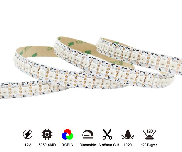 Addressable individually control RGB SK6813 IC Digital 144LED DC 12V 25W IP20 IP65 IP67 IP68 2OZ 12mm Led Strip