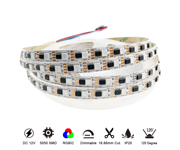 Addressable RGB LB1908 IC Digital 60Leds DC 12V 16.8w IP20 IP65 IP67 IP68 5050 2OZ 10mm PCB Led Strip