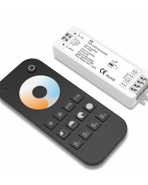 RF 2.4G CCT Dual Color LED Controller Kit V2 & V2-L